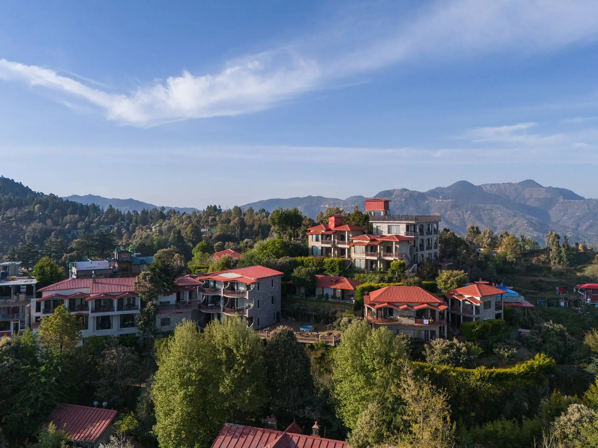 Exterior view of Ojaswi Resort in Mussoorie