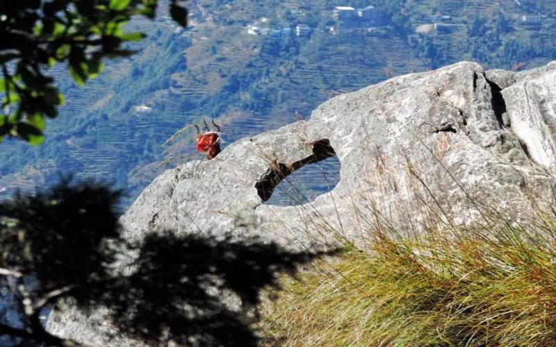 Chauli Ki Jali rock formation in Mukteshwar, Uttarakhand