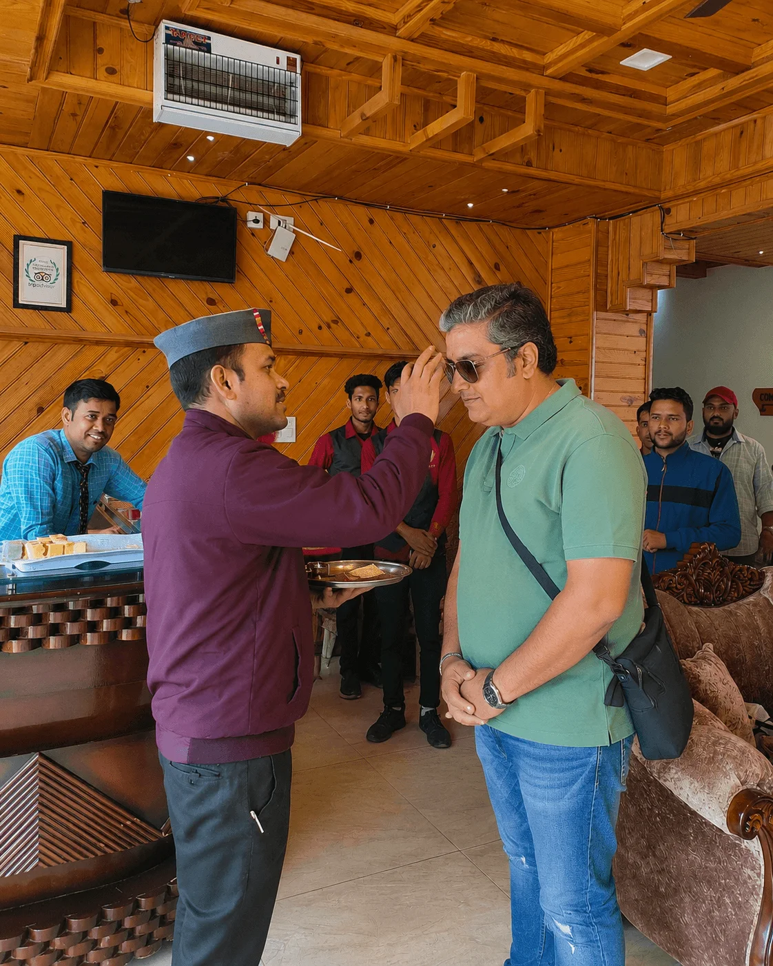 Buransh welcome at Ojaswi Himalayan Resort, Mukteshwar