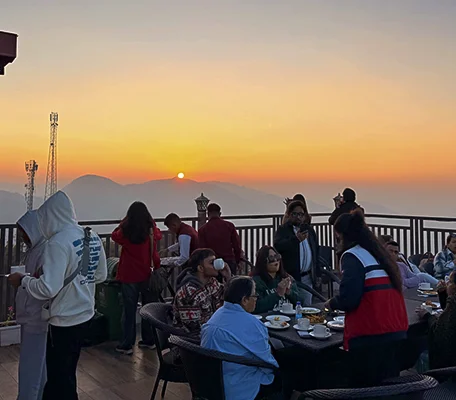 Sunset Hi-Tea on a deck at Ojaswi Resort